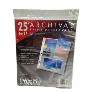 Print File 46-6P 4 x 6 Print Preservers Photo Pages 25 Pack New